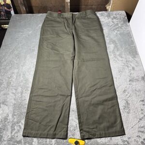 Saintart Wide Leg Pant L (33x29.5) Green High Rise‎ Quiet Luxury Minimalist